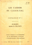 Les Cahiers du Cermtri année 1981 n° 20