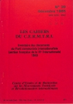 Les Cahiers du Cermtri année 1985 n° 39