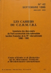 Les Cahiers du Cermtri année 1986 n° 42